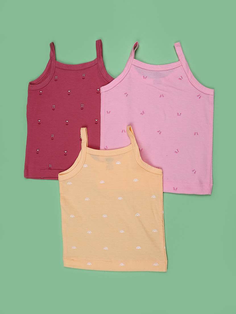 Kids Pack Of 3 Printed Sleeveless Slips - 22501694 -  Standard Image - 1