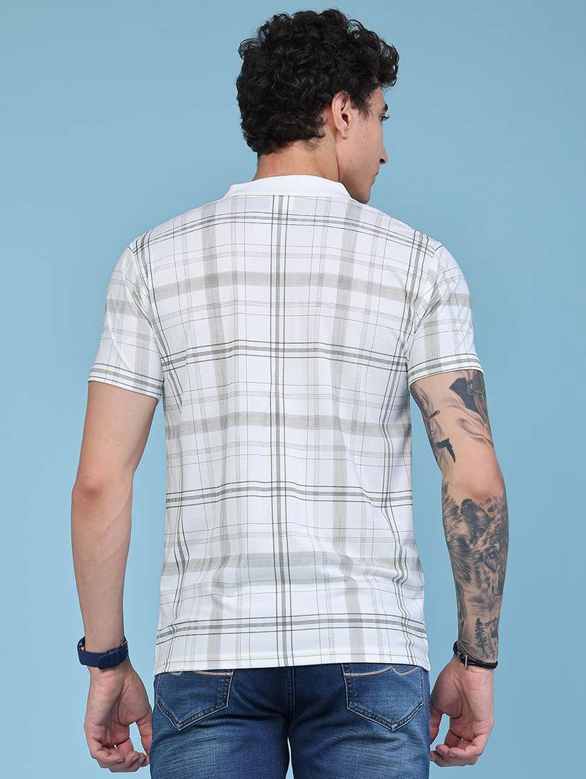 men checkered short sleeve regular fit polo t-shirt - 22501696 -  Standard Image - 4