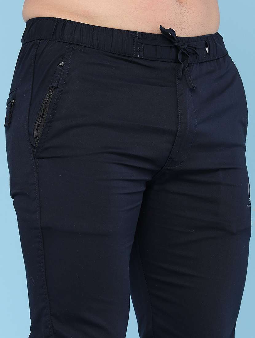 Men Solid Mid Rise Flat Front Trouser - 22501710 -  Standard Image - 1