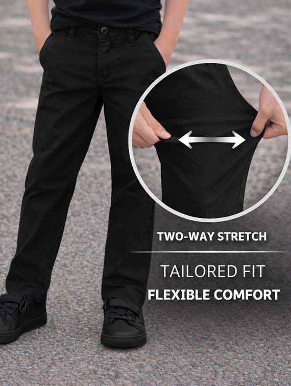 men solid mid rise slim fit trouser - 22501759 -  Standard Image - 4