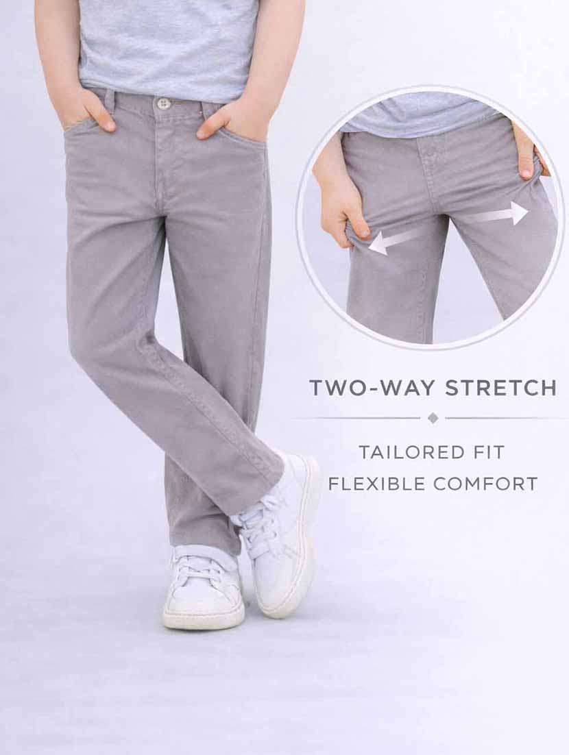 men solid mid rise slim fit trouser - 22501767 -  Standard Image - 4