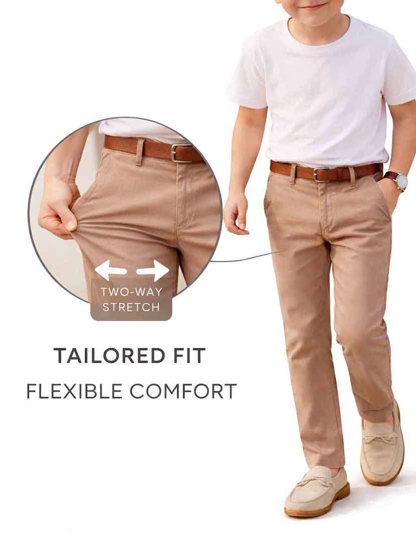 men solid mid rise slim fit trouser - 22501768 -  Standard Image - 4
