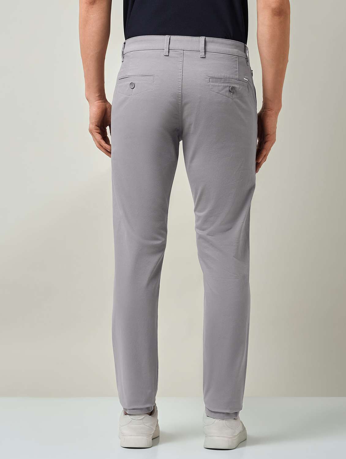 men solid mid rise chinos casual trouser - 22501903 -  Standard Image - 4