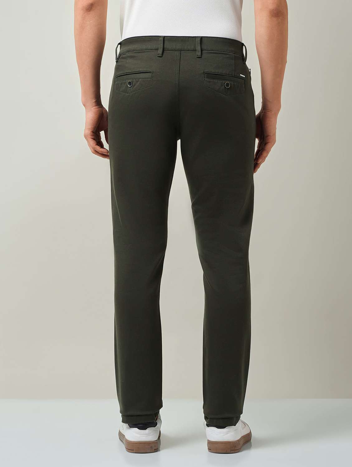 men solid mid rise chinos casual trouser - 22501904 -  Standard Image - 4
