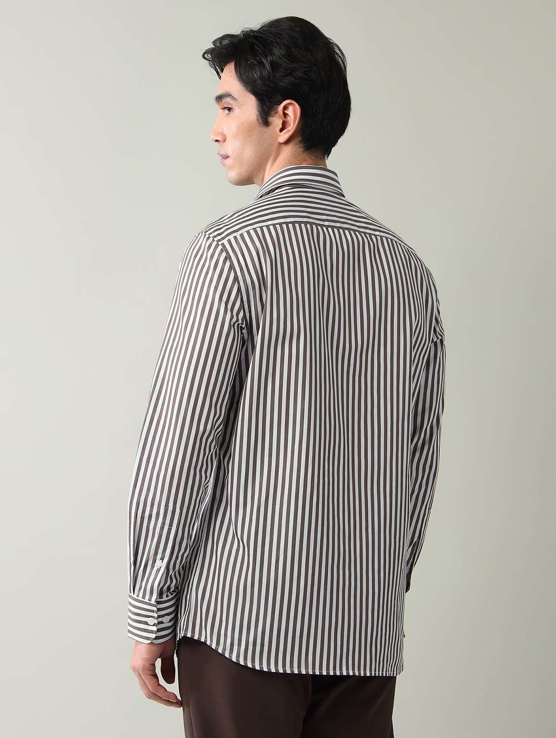 men striped long sleeve regular fit casual shirt - 22501913 -  Standard Image - 4