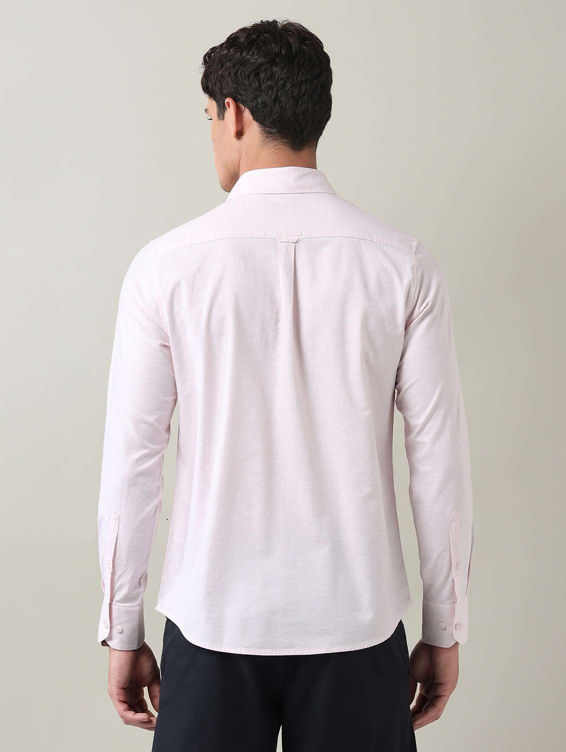 men solid long sleeve slim fit casual shirt - 22501941 -  Standard Image - 4