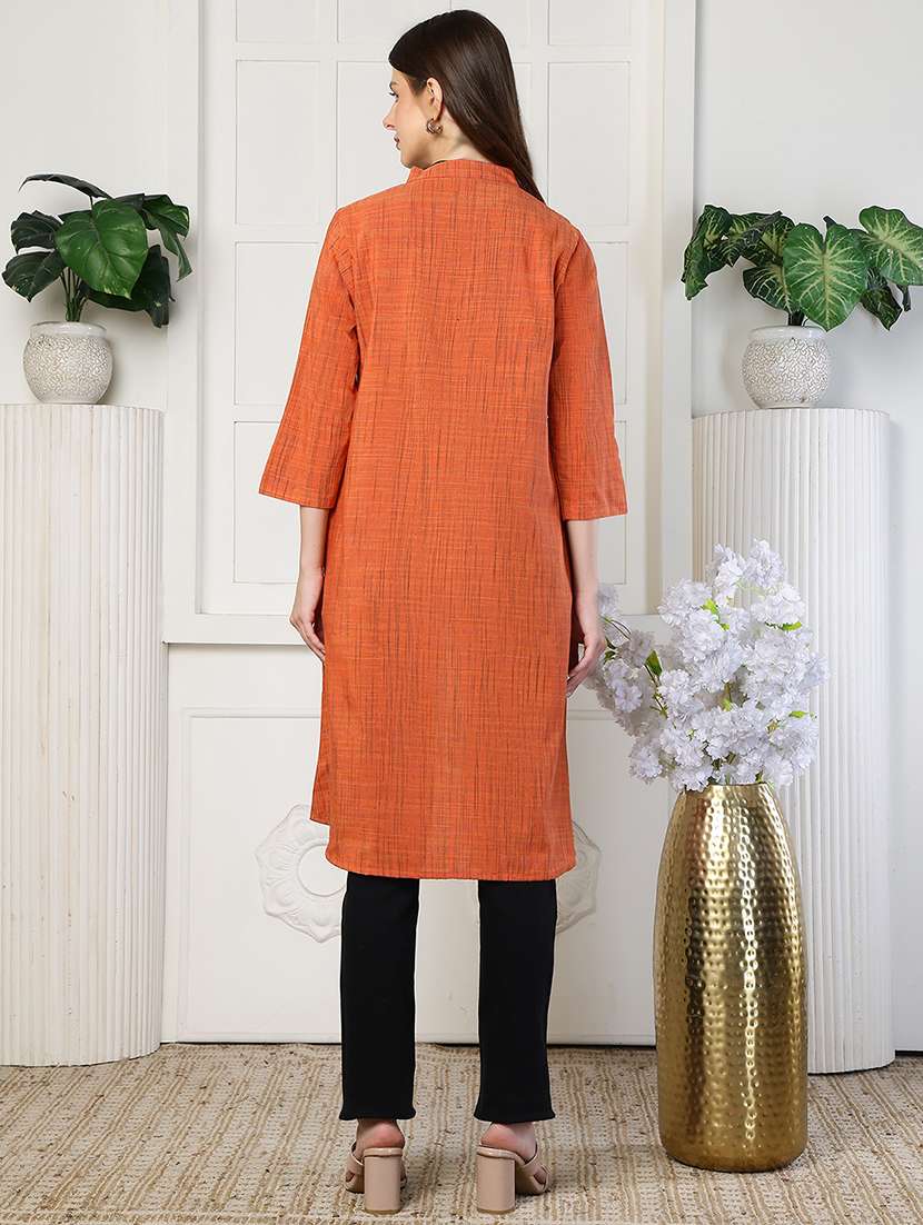 Women Printed Three Quarter Sleeves Long Shrug - 22501949 -  Standard Image - 4