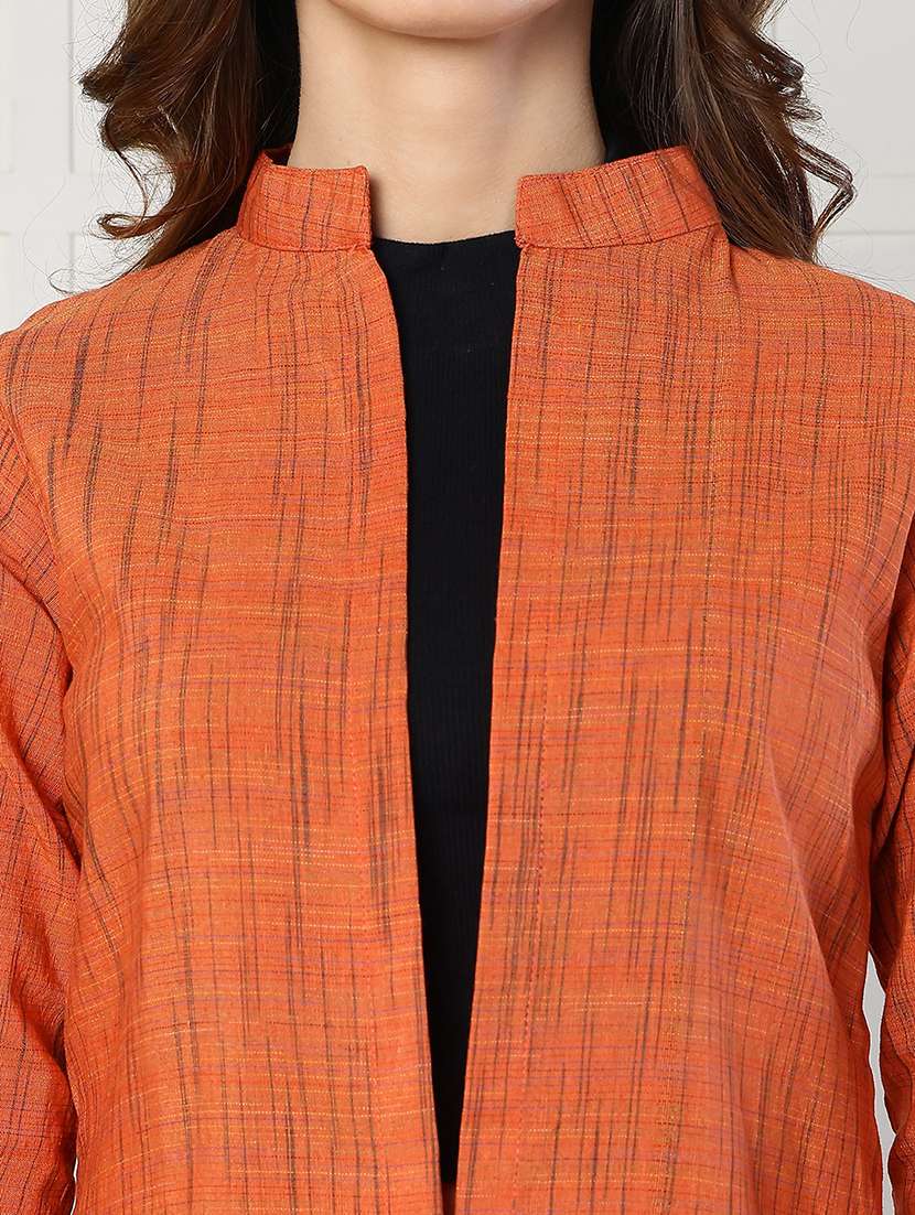 Women Printed Three Quarter Sleeves Long Shrug - 22501949 -  Standard Image - 6