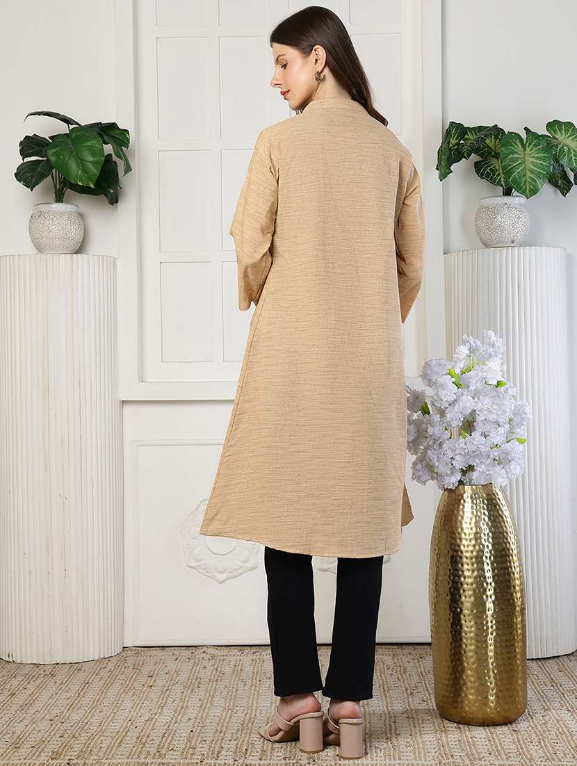 women self design three quarter sleeves regular shrug - 22501950 -  Standard Image - 4