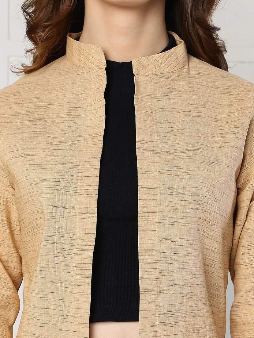 women self design three quarter sleeves regular shrug - 22501950 -  Standard Image - 6