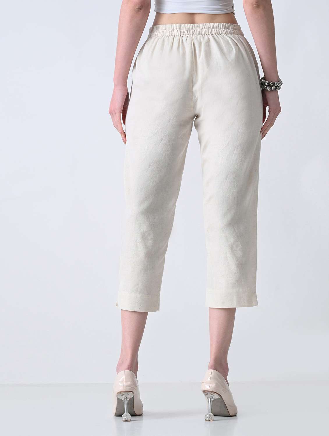Women Solid Mid Rise Tapered Pant - 22501997 -  Standard Image - 4