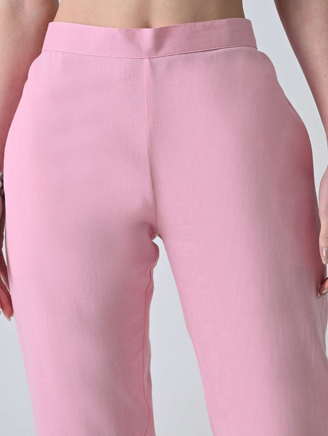 Women Solid Mid Rise Tapered Pant - 22502000 -  Standard Image - 1