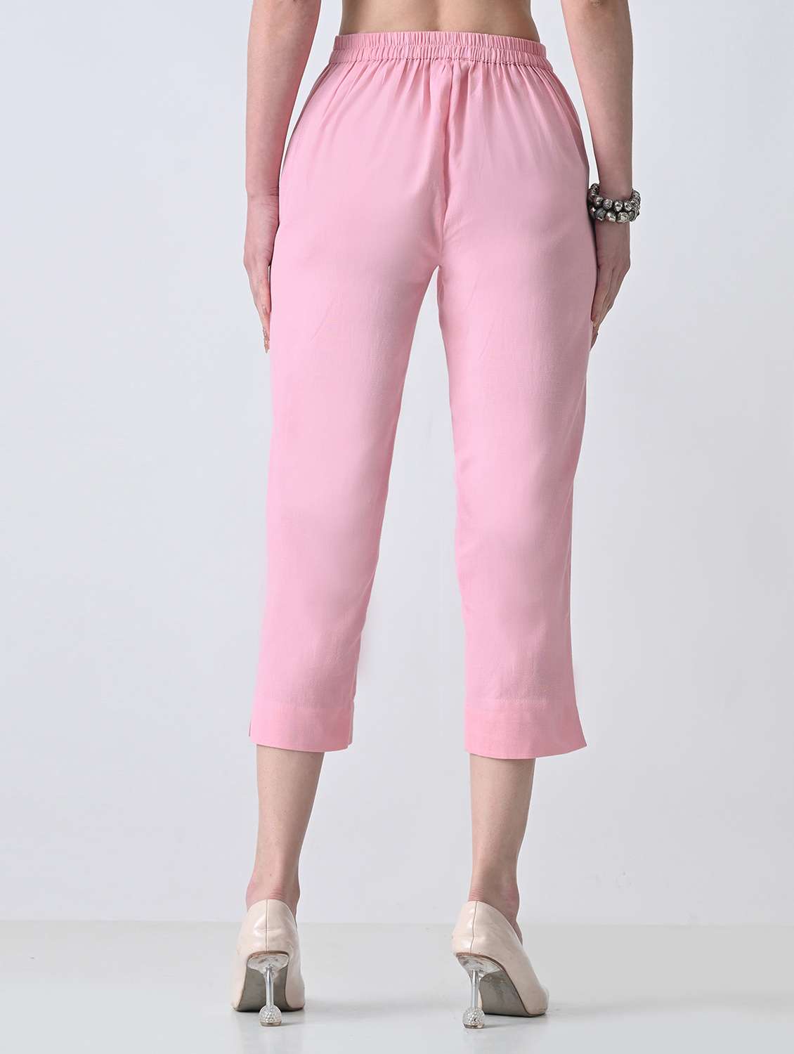 Women Solid Mid Rise Tapered Pant - 22502000 -  Standard Image - 4