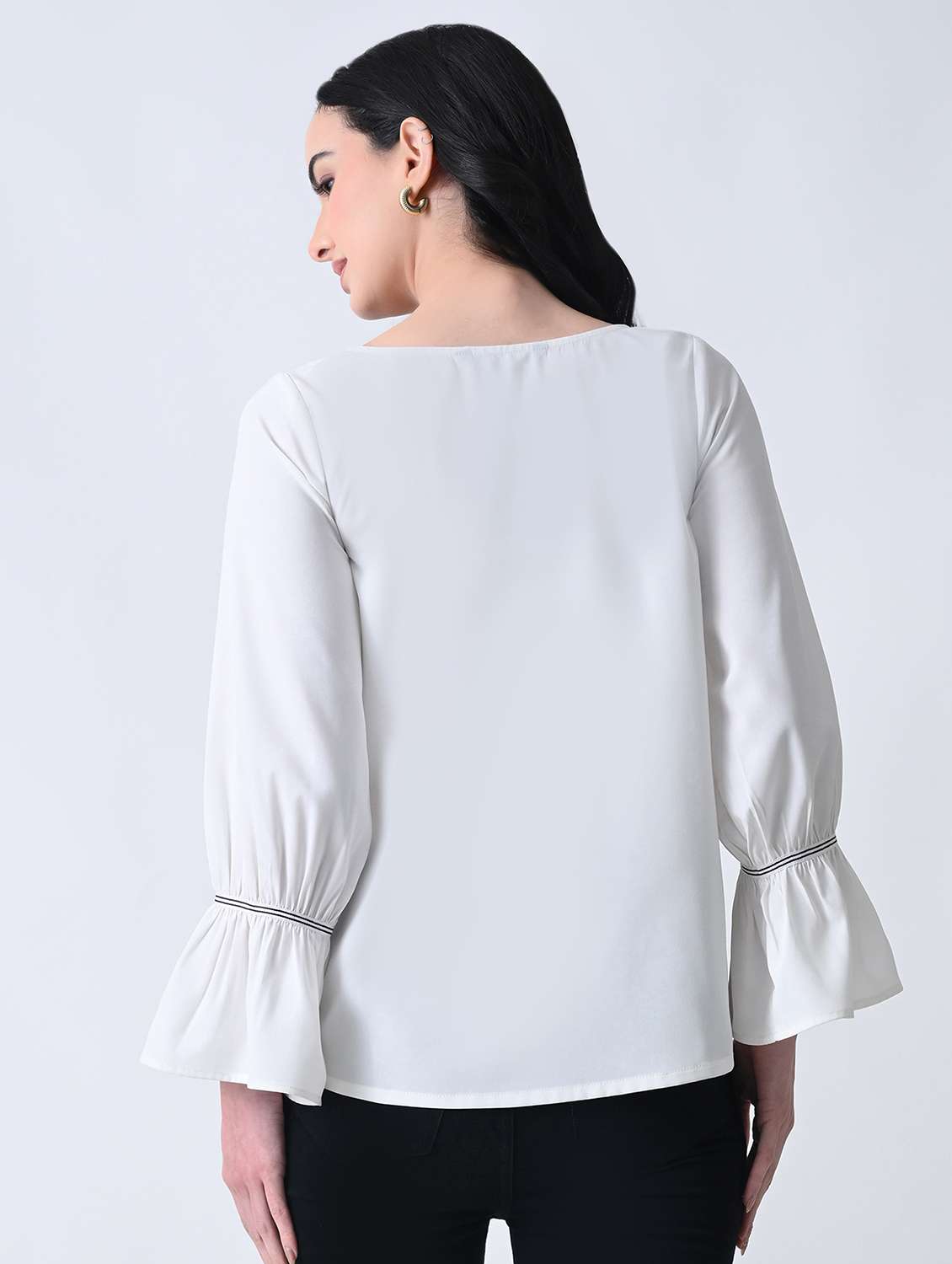 women embroidered round neck top - 22502013 -  Standard Image - 4