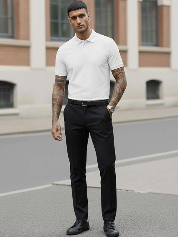 men solid short sleeve regular fit polo t-shirt - 22502029 -  Standard Image - 4