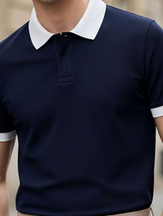men solid short sleeve regular fit polo t-shirt - 22502030 -  Standard Image - 1