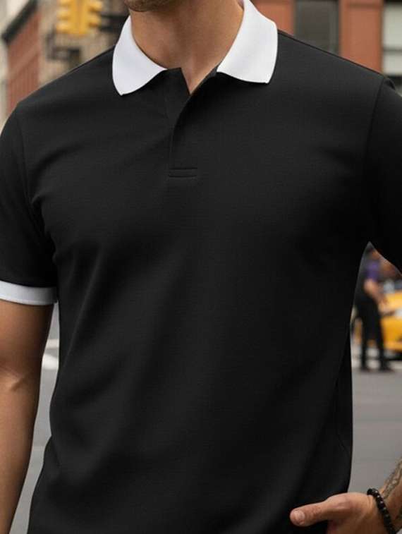 men solid short sleeve regular fit polo t-shirt - 22502032 -  Standard Image - 1