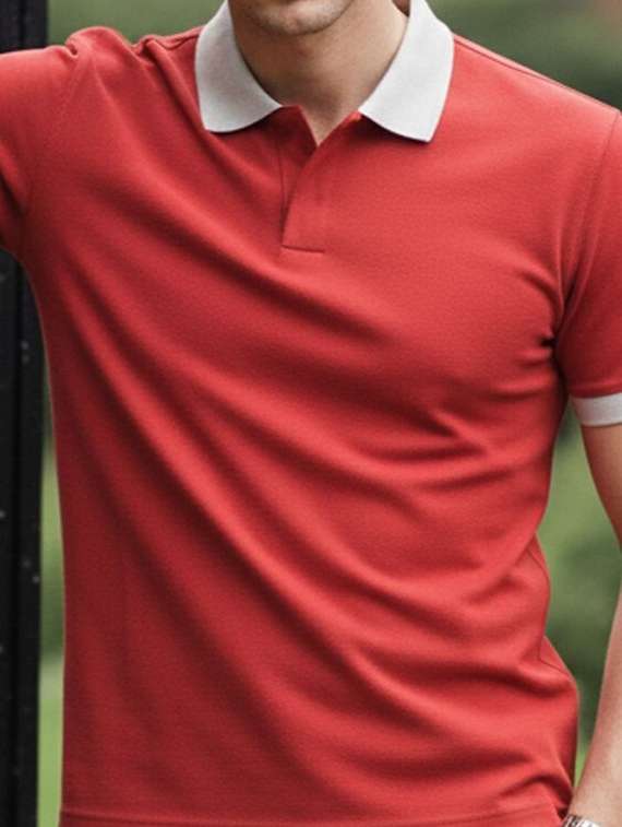 men solid short sleeve regular fit polo t-shirt - 22502034 -  Standard Image - 1