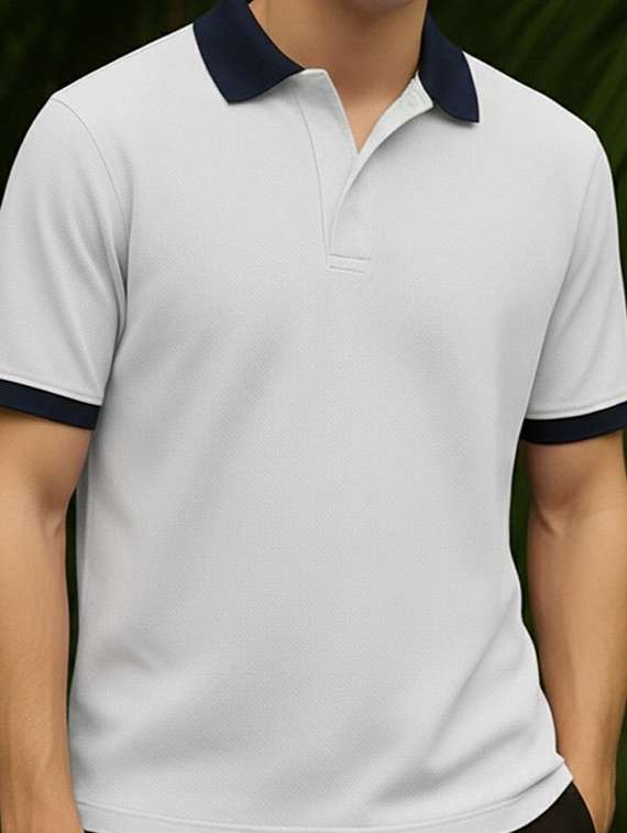 men solid short sleeve regular fit polo t-shirt - 22502035 -  Standard Image - 1