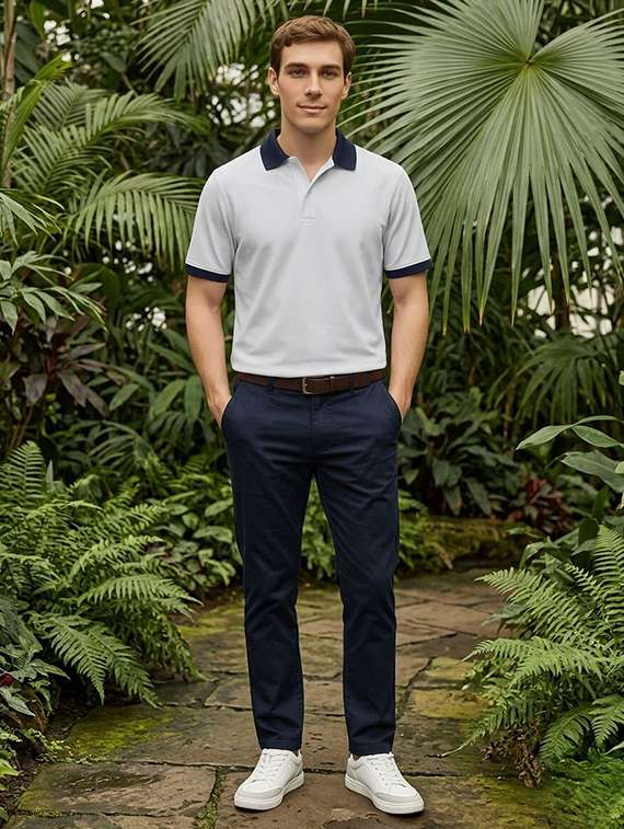 men solid short sleeve regular fit polo t-shirt - 22502035 -  Standard Image - 4