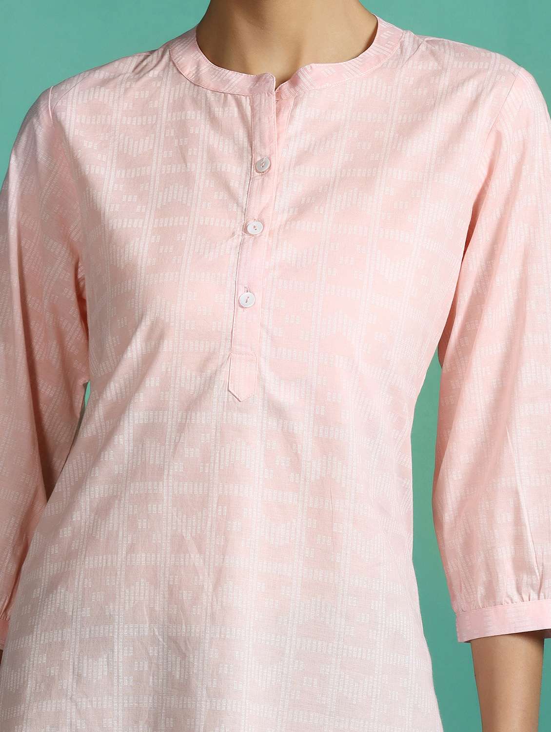 women printed three quarter sleeves straight kurti - 22502038 -  Standard Image - 1