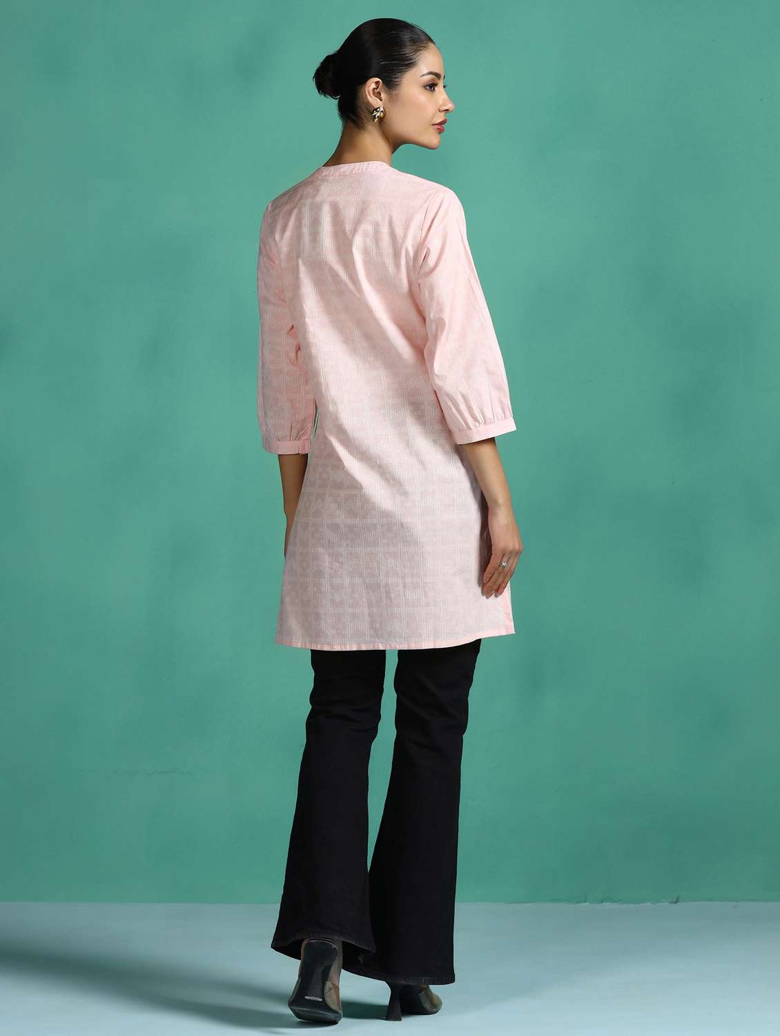 women printed three quarter sleeves straight kurti - 22502038 -  Standard Image - 4