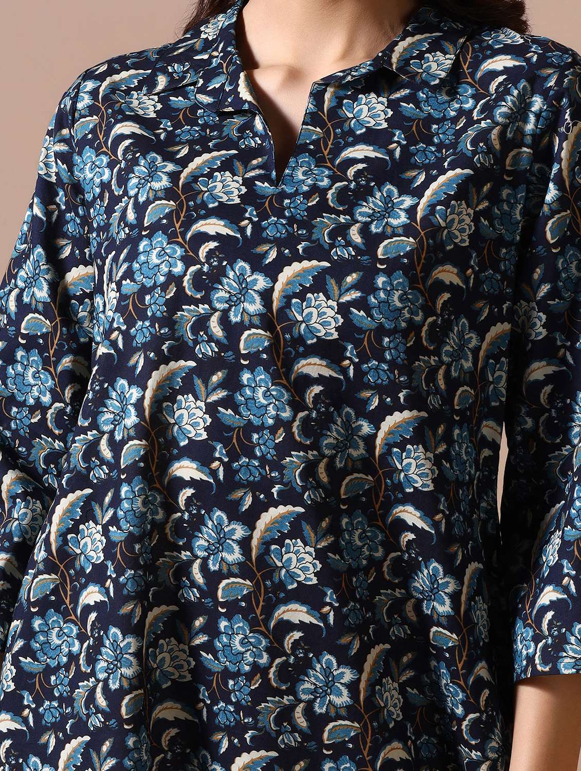 women floral three quarter sleeve a-line ethnic dress - 22502047 -  Standard Image - 1