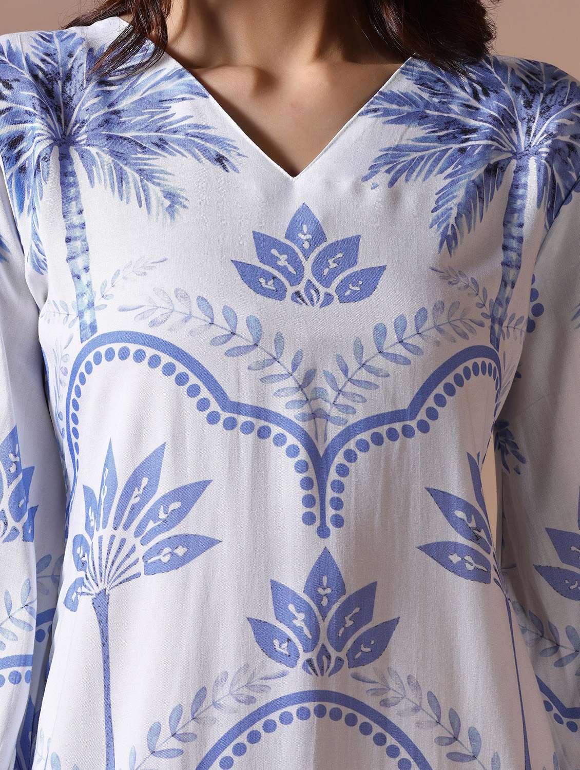 women printed three quarter sleeve a-line ethnic dress - 22502049 -  Standard Image - 1
