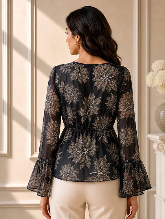 women floral printed peplum top - 22502101 -  Standard Image - 4