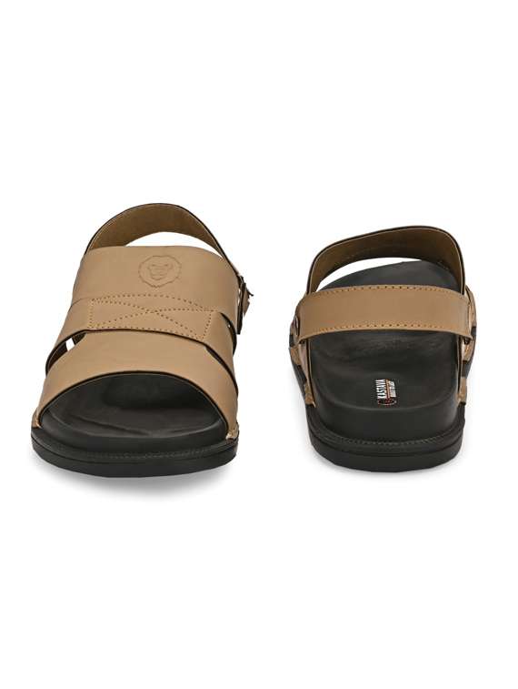 men solid back strap sandal - 22502102 -  Standard Image - 4
