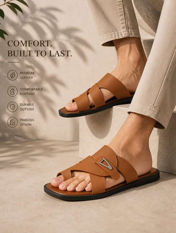 men solid one toe sandal  - 22502105 -  Standard Image - 4
