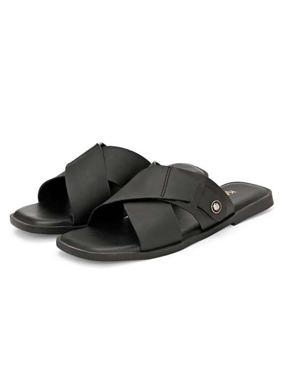 men black slip on sandal