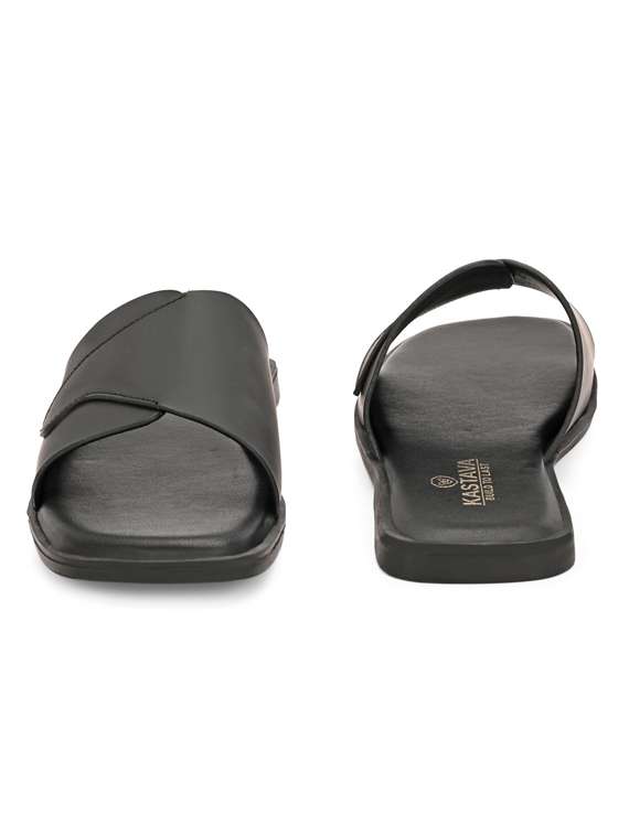 men black slip on sandal - 22502109 -  Standard Image - 4