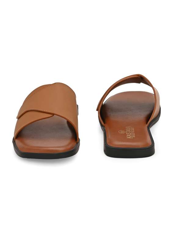men tan slip on sandal - 22502111 -  Standard Image - 4