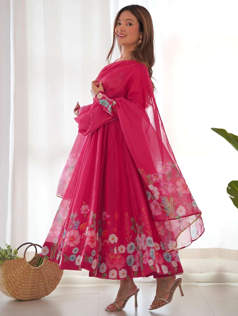 women printed long sleeves anarkali suit set - 22502115 -  Standard Image - 4