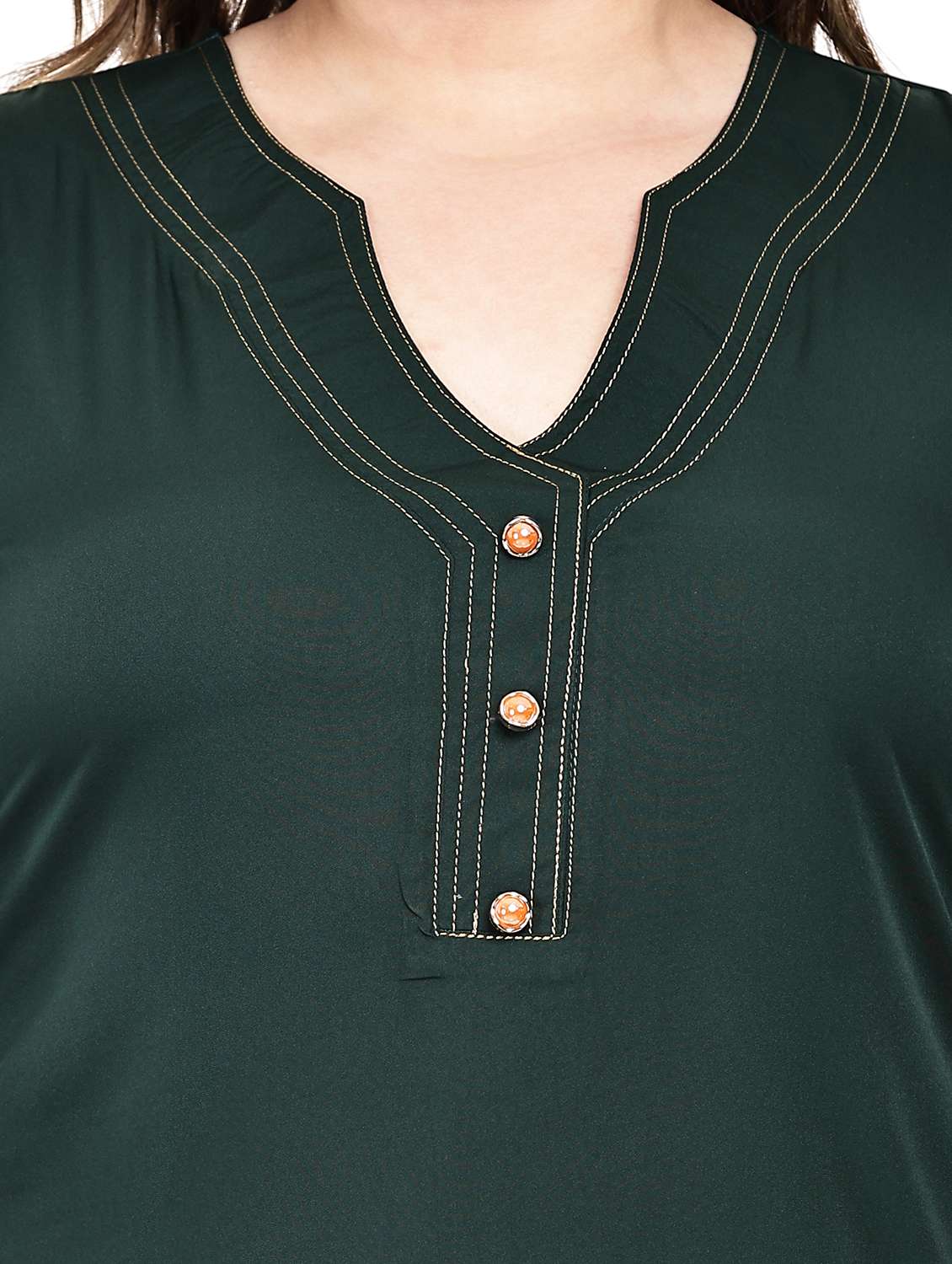 women solid three quarter sleeve regular top - 22502119 -  Standard Image - 1
