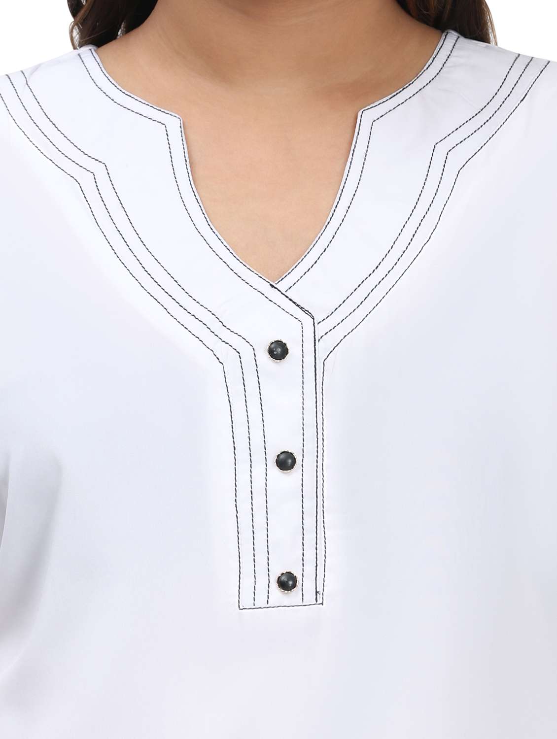 Women Solid Three Quarter Sleeve Regular Top - 22502124 -  Standard Image - 1