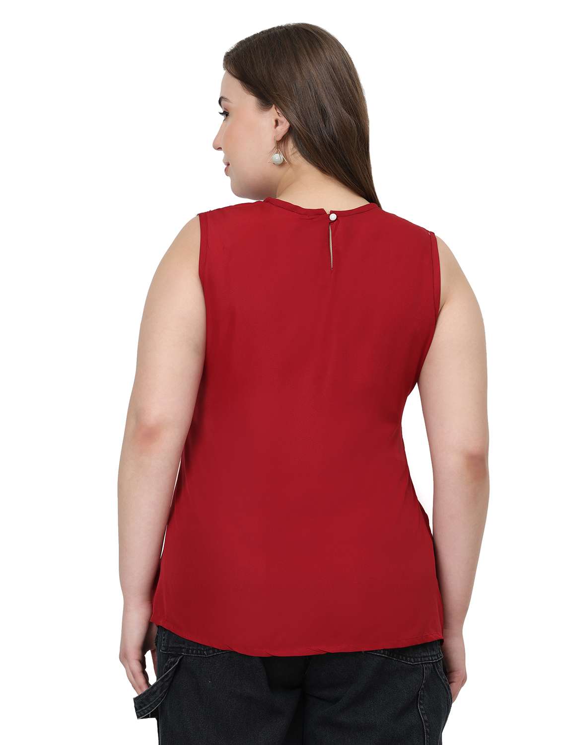 women solid sleeveless round neck top - 22502140 -  Standard Image - 4