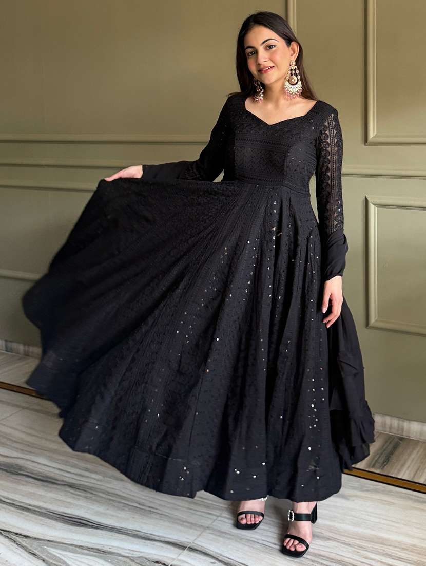 women embroidered long sleeves anarkali suit set - 22502153 -  Standard Image - 1