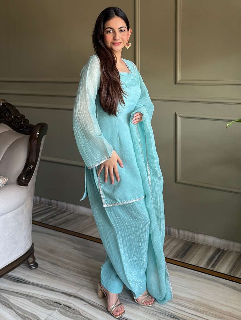 women self design long sleeves kurta and patiala suit set - 22502156 -  Standard Image - 4
