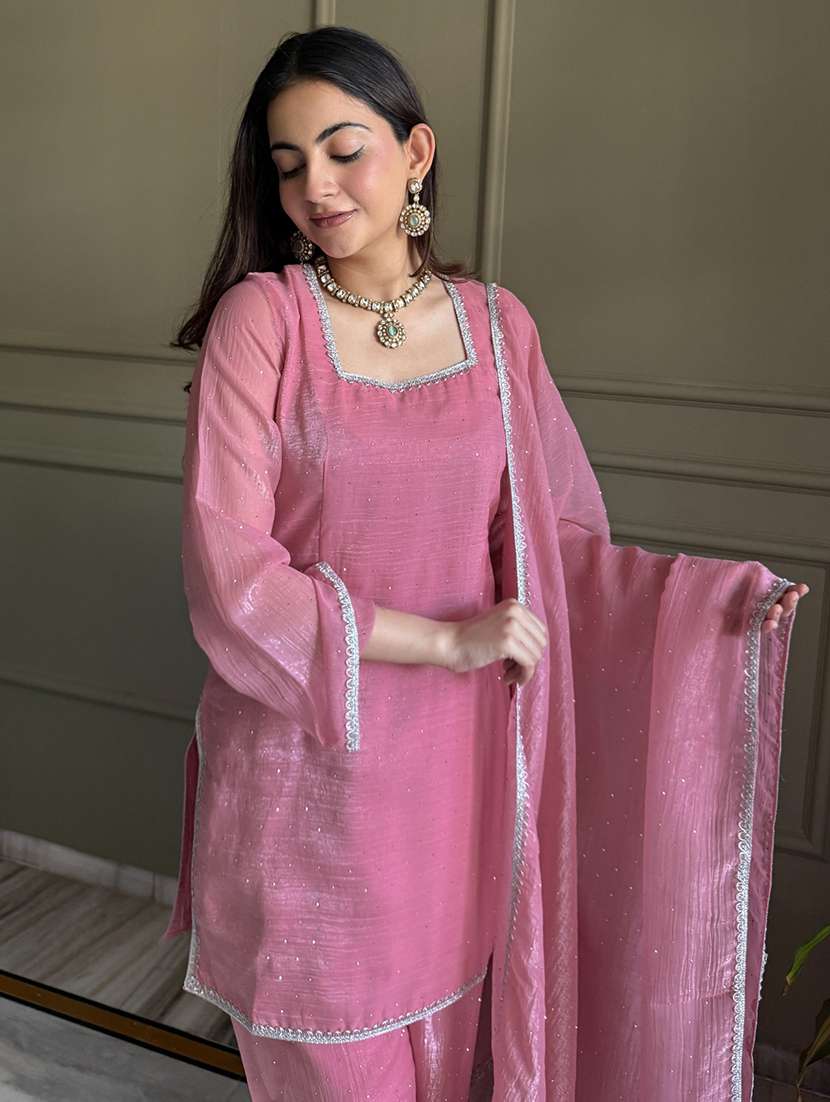 women self design long sleeves kurta and patiala suit set - 22502157 -  Standard Image - 1