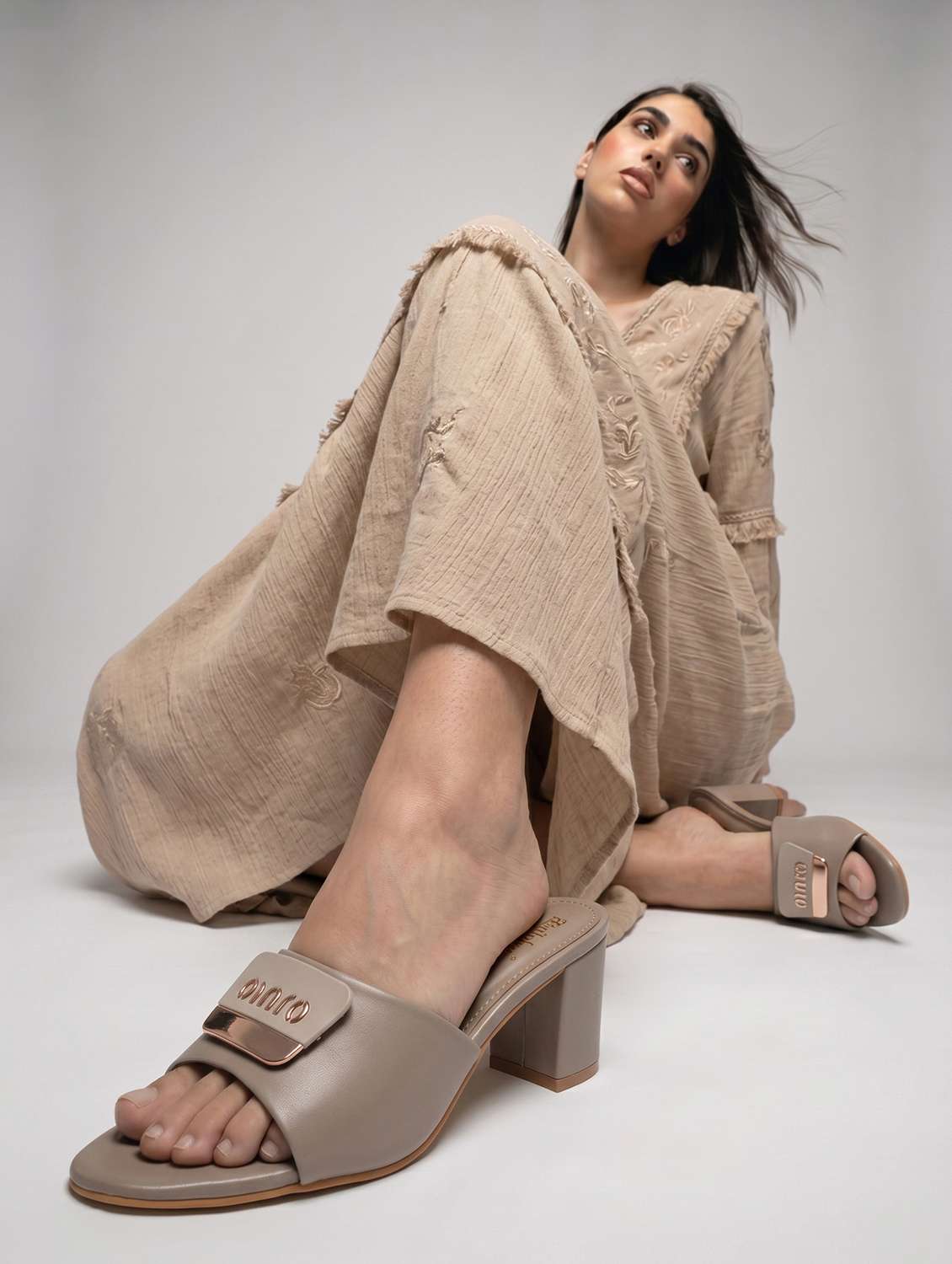 women khaki slip on sandal - 22502176 -  Standard Image - 4