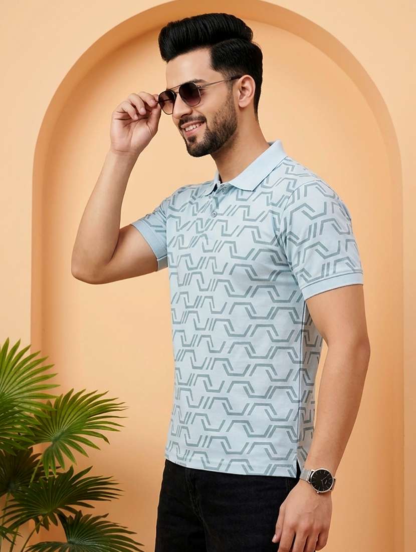 men printed short sleeve regular fit polo t-shirt - 22502317 -  Standard Image - 1