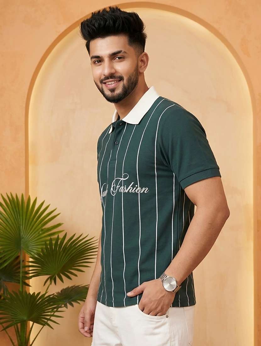 men printed short sleeve regular fit polo t-shirt - 22502321 -  Standard Image - 1