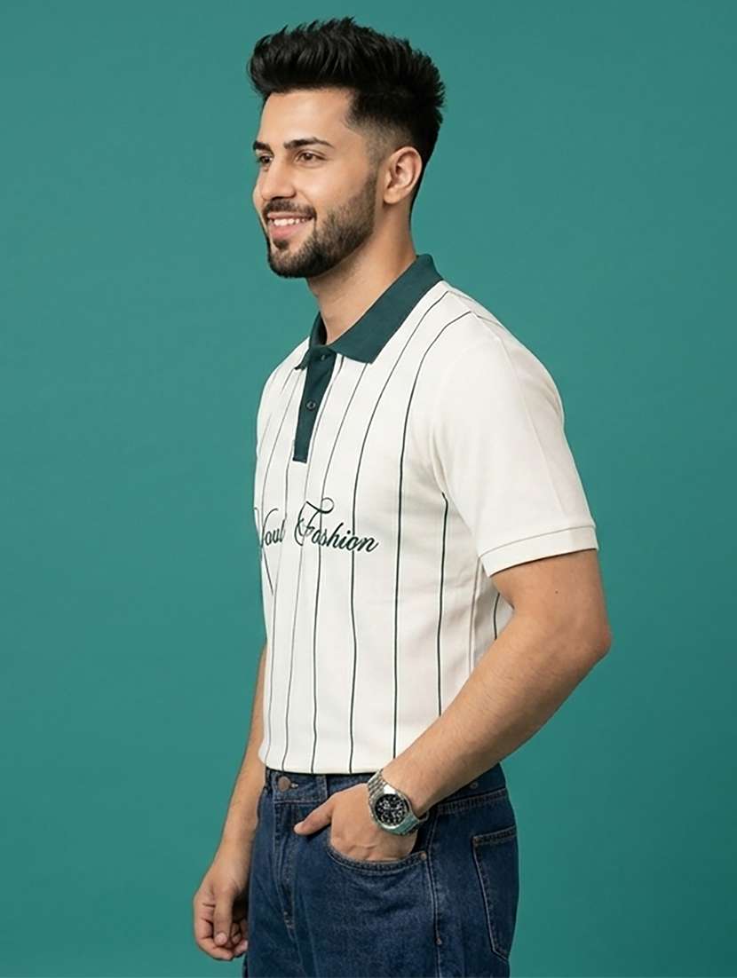 men printed short sleeve regular fit polo t-shirt - 22502324 -  Standard Image - 1