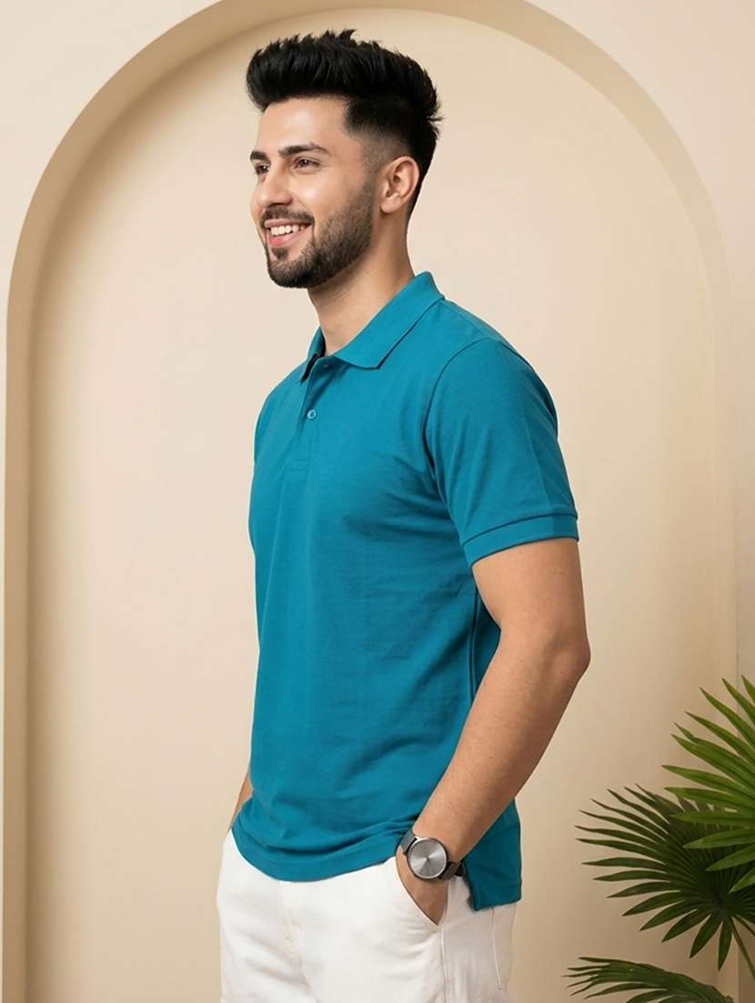 men solid short sleeve regular fit polo t-shirt - 22502345 -  Standard Image - 1