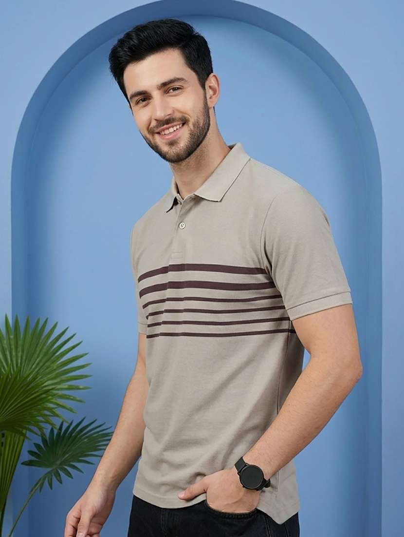 men striped short sleeve regular fit polo t-shirt - 22502361 -  Standard Image - 1