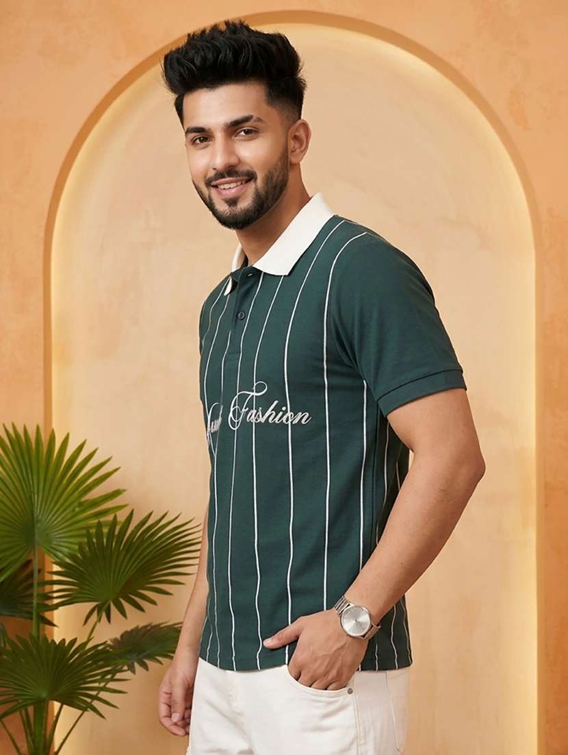 men printed short sleeve regular fit polo t-shirt - 22502376 -  Standard Image - 1
