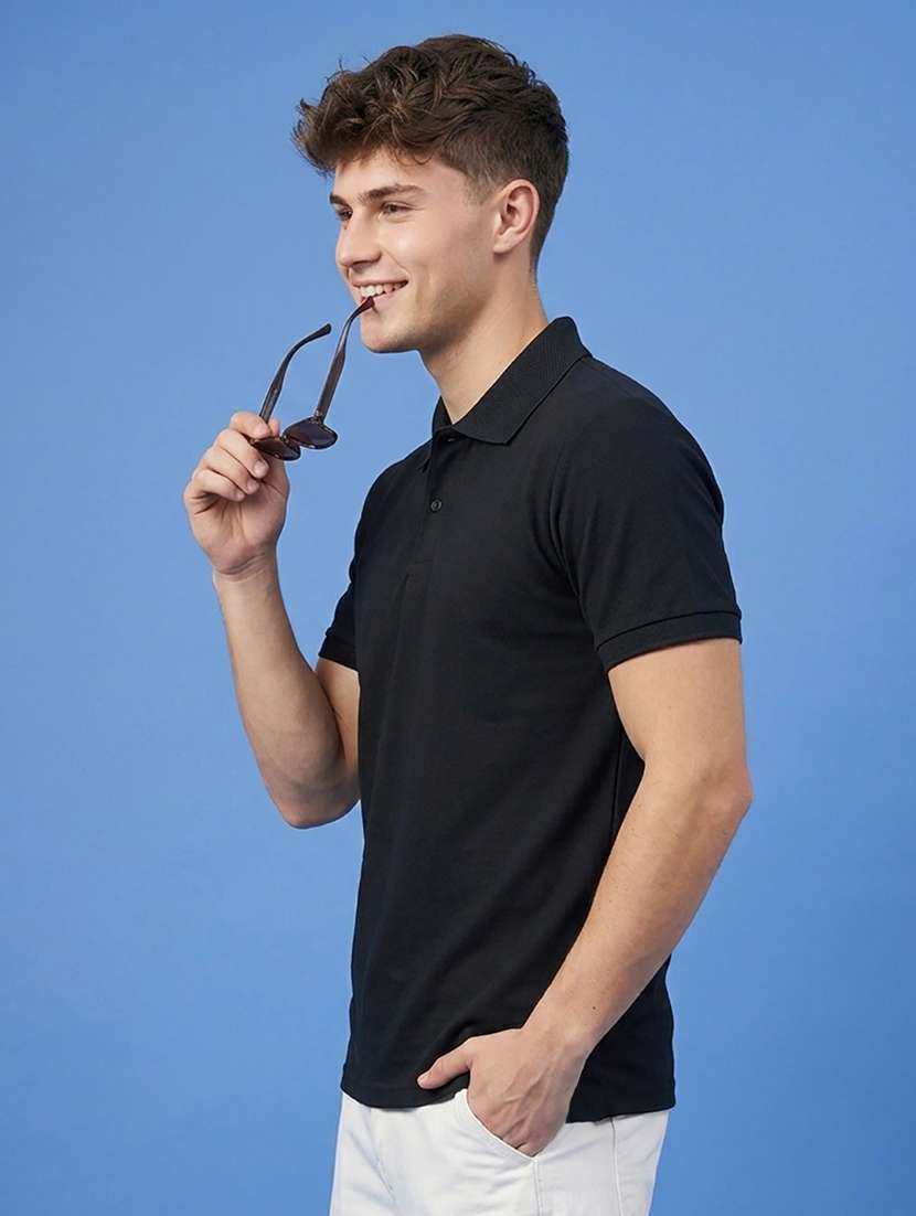 men solid short sleeve regular fit polo t-shirt - 22502389 -  Standard Image - 1