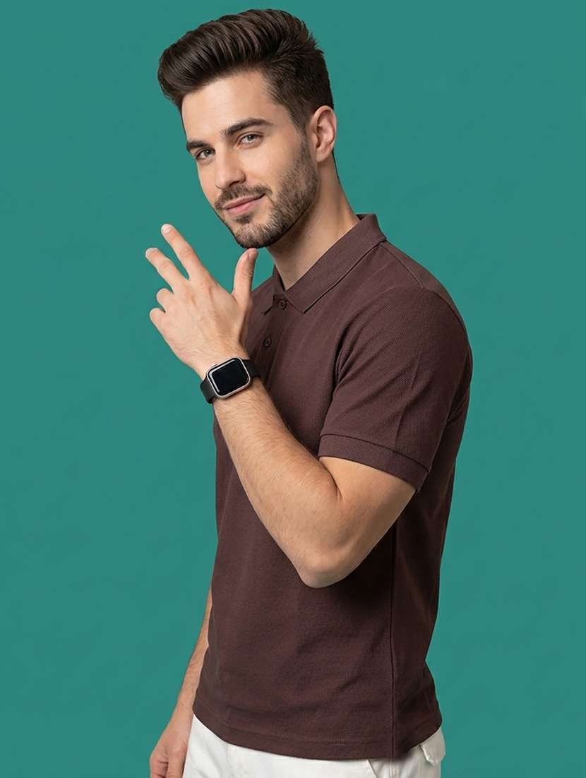 men solid short sleeve regular fit polo t-shirt - 22502390 -  Standard Image - 1